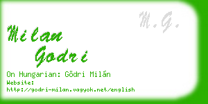 milan godri business card